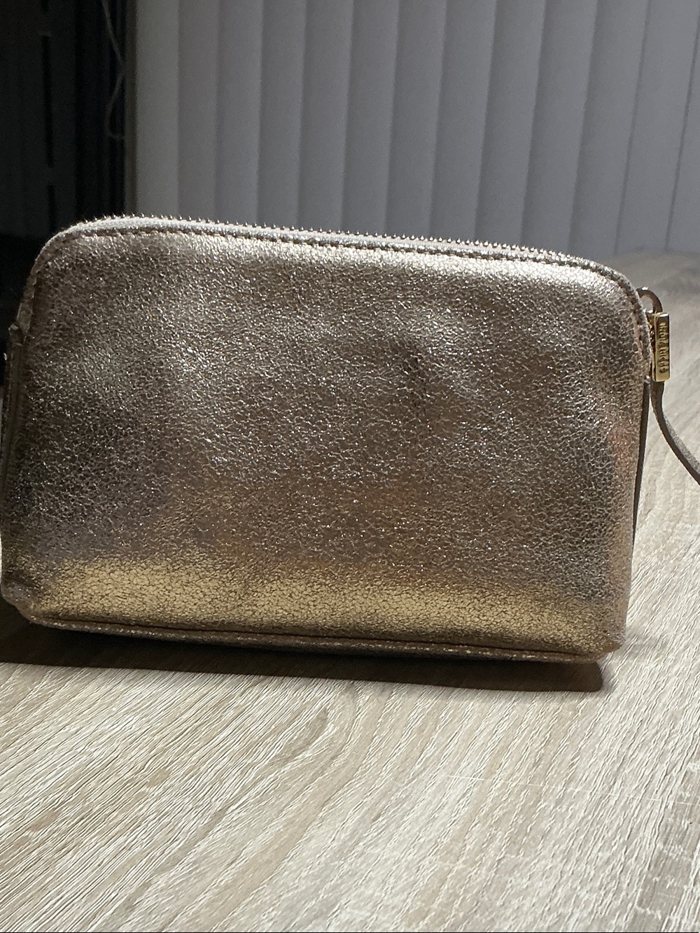 Metallic Gold Cosmetic Pouch Wristlet - India Hicks London.